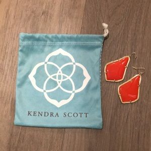 Kendra Scott “Alexandra” earrings in red coral